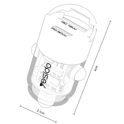 Yesido Y68 Car Charger, 30W, 3A, 1 x USB-A - 1 x USB-C, Black