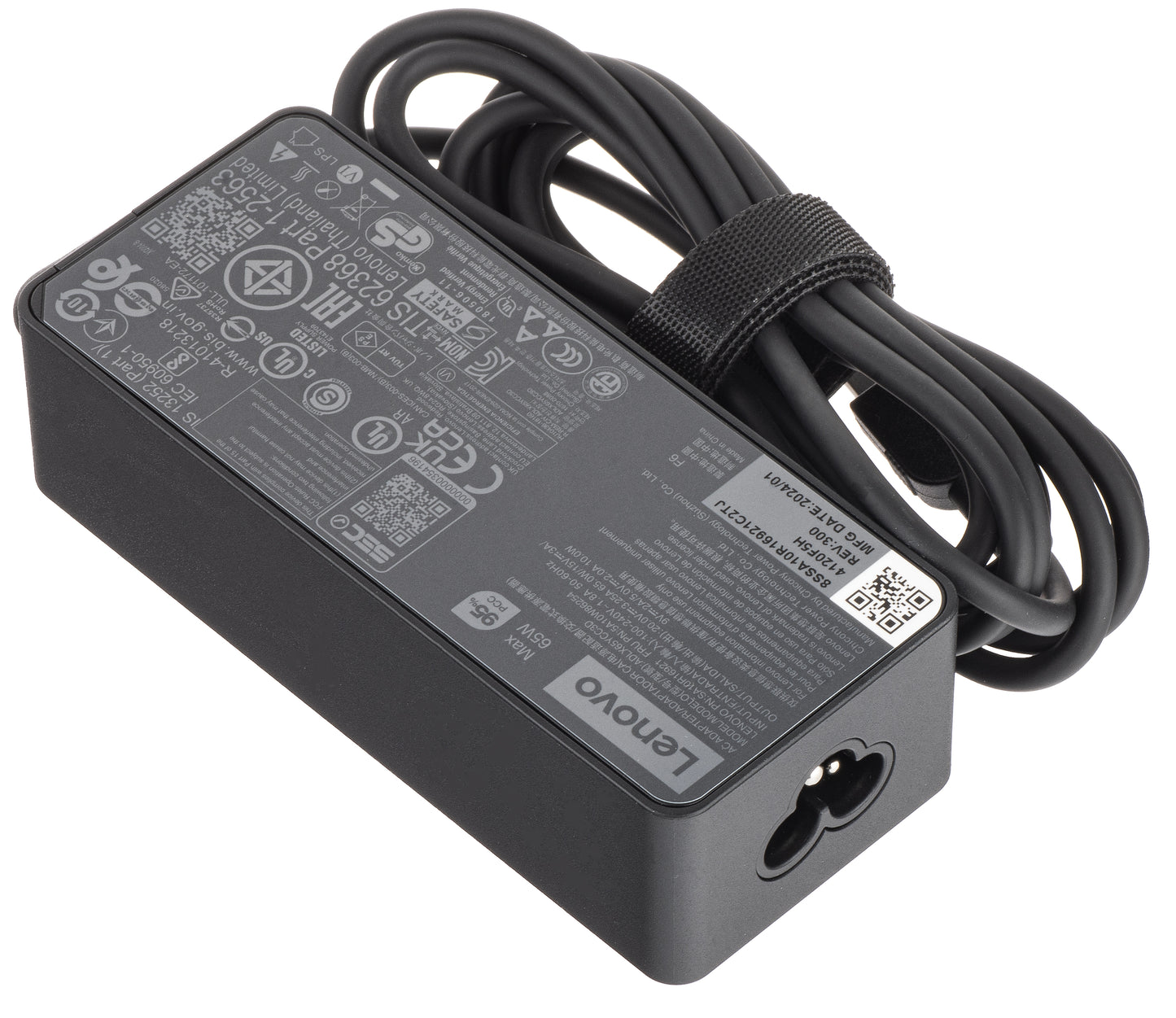 Cargador Lenovo, 65 W, 20 V, 3 clavijas, USB-C, negro 4X20M26272 