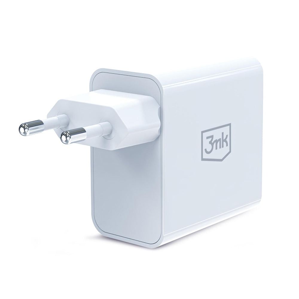 Cargador de Red 3MK FlowPower, 45W, 1 x USB-A - 1 x USB-C, Blanco