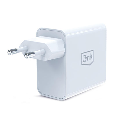Cargador de Red 3MK FlowPower, 45W, 1 x USB-A - 1 x USB-C, Blanco