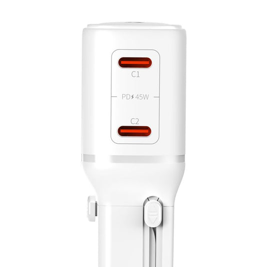 Cargador de Red 3MK Globe Travel, 45W, 3A, 2 x USB-C, Blanco