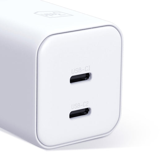 Cargador de red 3MK Hyper, 45W, 2 x USB-C, Blanco