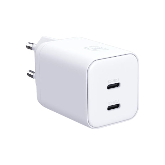 Cargador de red 3MK Hyper, 45W, 2 x USB-C, Blanco