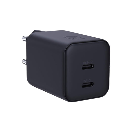 Cargador de red 3MK Hyper, 45W, 2 x USB-C, Negro