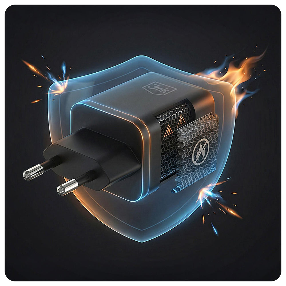 3MK Hyper Wall Charger, 45W, 2 x USB-C, Black
