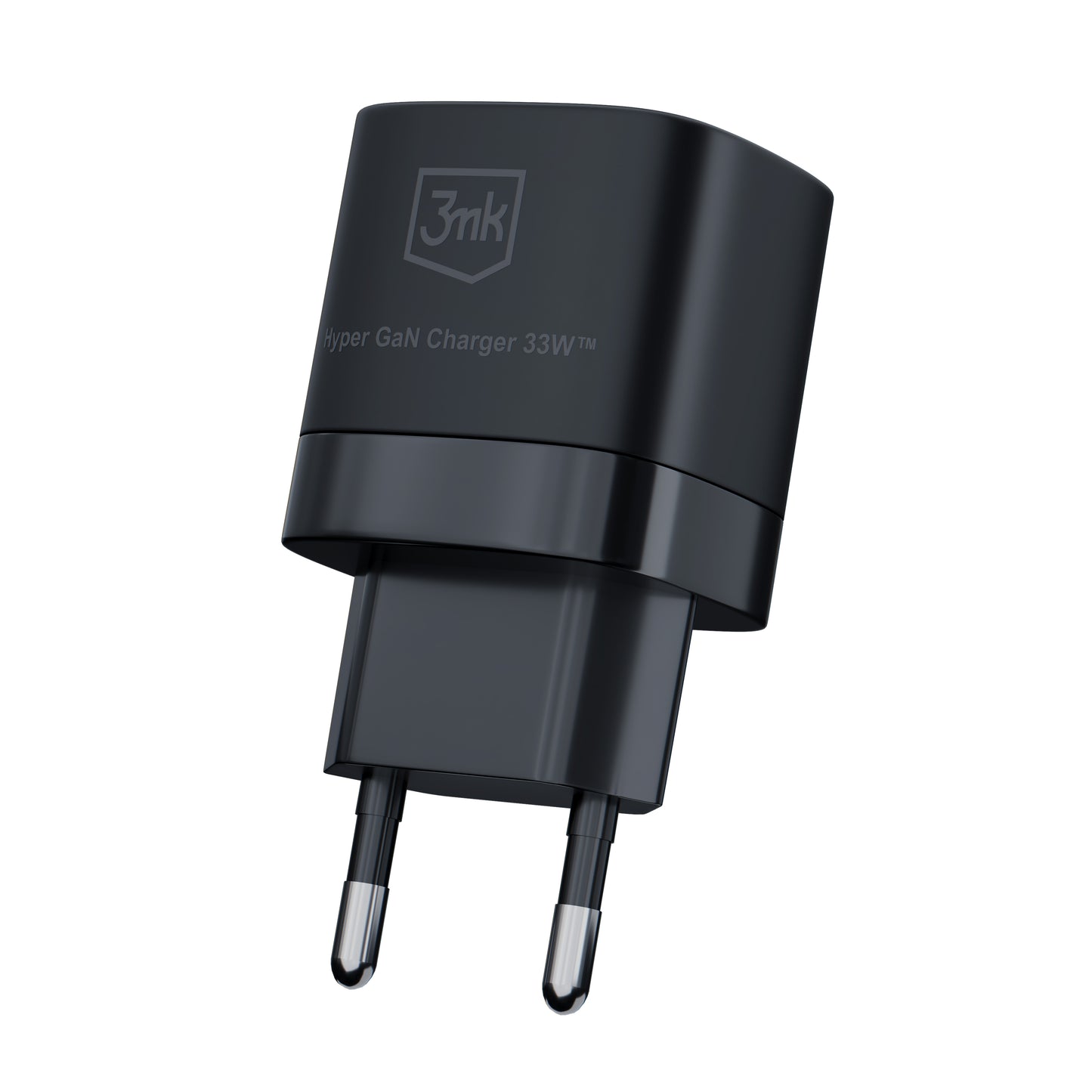 Cargador de red 3MK HyperCharger GaN, 33W, 3A, 1 x USB-A - 1 x USB-C, Negro 