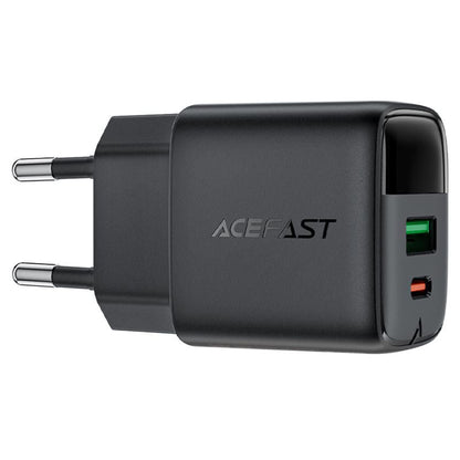Cargador de Red Acefast A114 Display, 25W, 3A, 1 x USB-A - 1 x USB-C, Negro