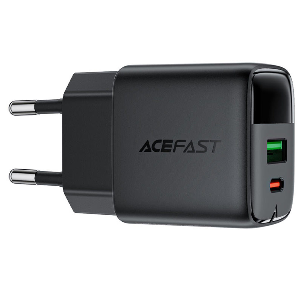 Cargador de Red Acefast A116 Display, 35W, 3A, 1 x USB-A - 1 x USB-C, Negro