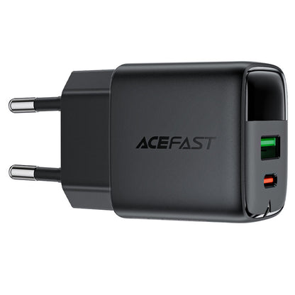 Cargador de Red Acefast A116 Display, 35W, 3A, 1 x USB-A - 1 x USB-C, Negro
