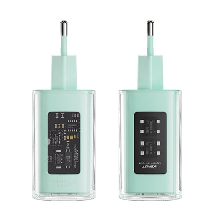 Cargador de Red Acefast A45 Exploration, 65W, 3.25A, 1 x USB-A - 2 x USB-C, Verde