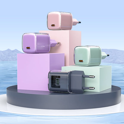 Cargador de Red Acefast A53 Sparkling Display, 30W, 3A, 1 x USB-C, Morado