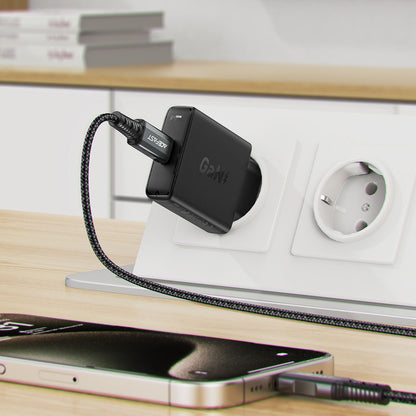Cargador de Red Acefast A65, 20W, 3A, 1 x USB-C, Negro