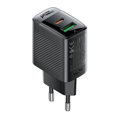 Cargador de Red Acefast A98, 30W, 3A, 1 x USB-A - 1 x USB-C, Negro