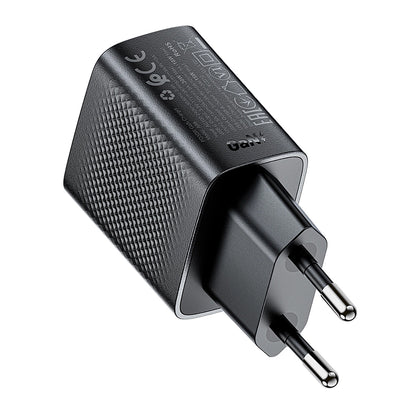 Cargador de Red Acefast A98, 30W, 3A, 1 x USB-A - 1 x USB-C, Negro