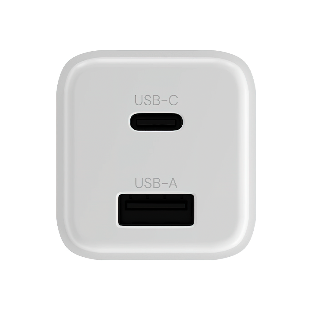 Cargador de Red Allity. ATC-01-30WAC Mini, 30W, 3A, 1 x USB-A - 1 x USB-C, Blanco.