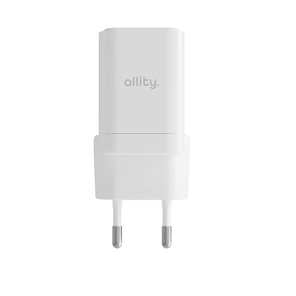 Cargador de Red Allity. ATC-01-30WAC Mini, 30W, 3A, 1 x USB-A - 1 x USB-C, Blanco.