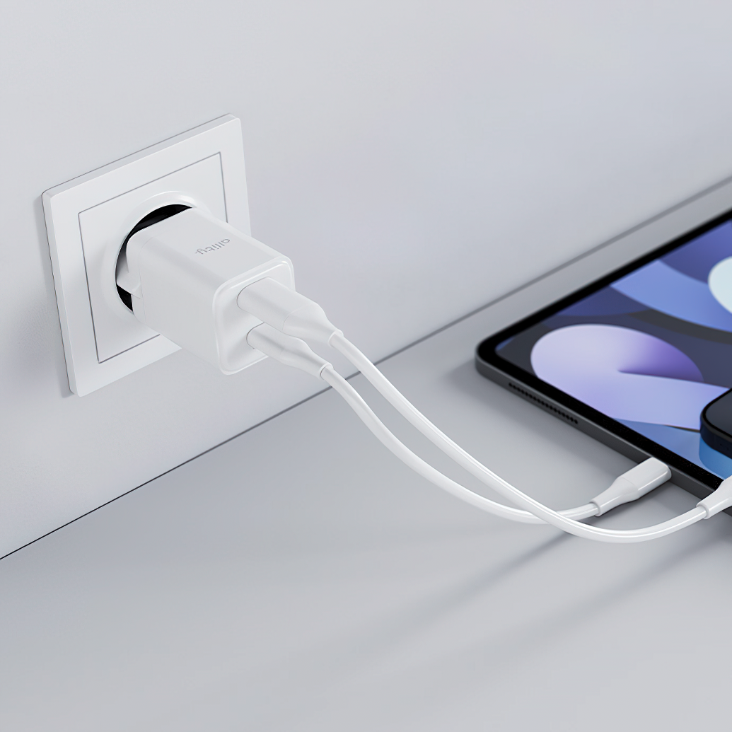Cargador de Red Allity. ATC-01-30WAC Mini, 30W, 3A, 1 x USB-A - 1 x USB-C, Blanco.