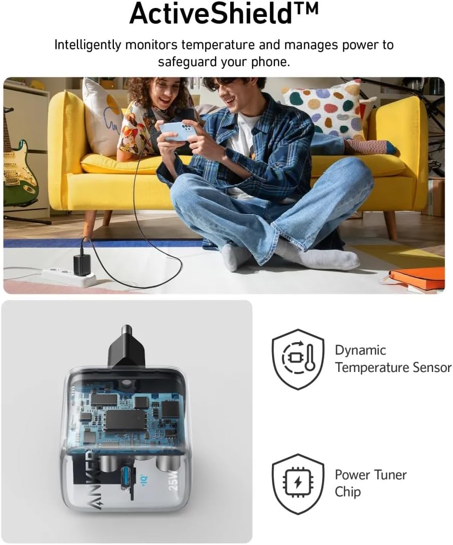 Cargador de Red Anker 312 Ace, 25W, 1 x USB-C, Negro A2642G11