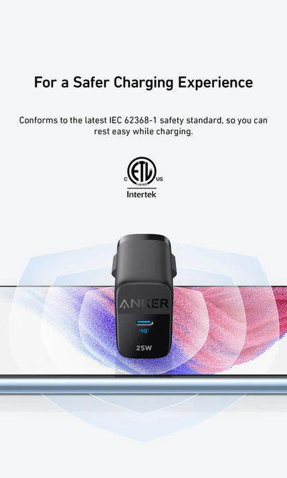 Cargador de Red Anker 312 Ace, 25W, 1 x USB-C, Negro A2642G11