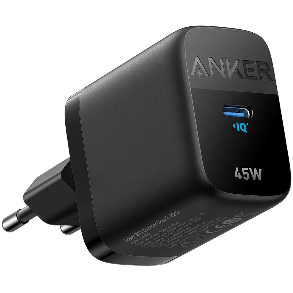 Cargador de red Anker 313, 45W, 3A, 1 x USB-C, Negro A2643G11 