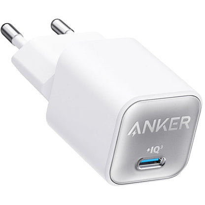 Cargador de red Anker 511 Nano 3, 30W, 3A, 1 x USB-C, Blanco A2147G21 