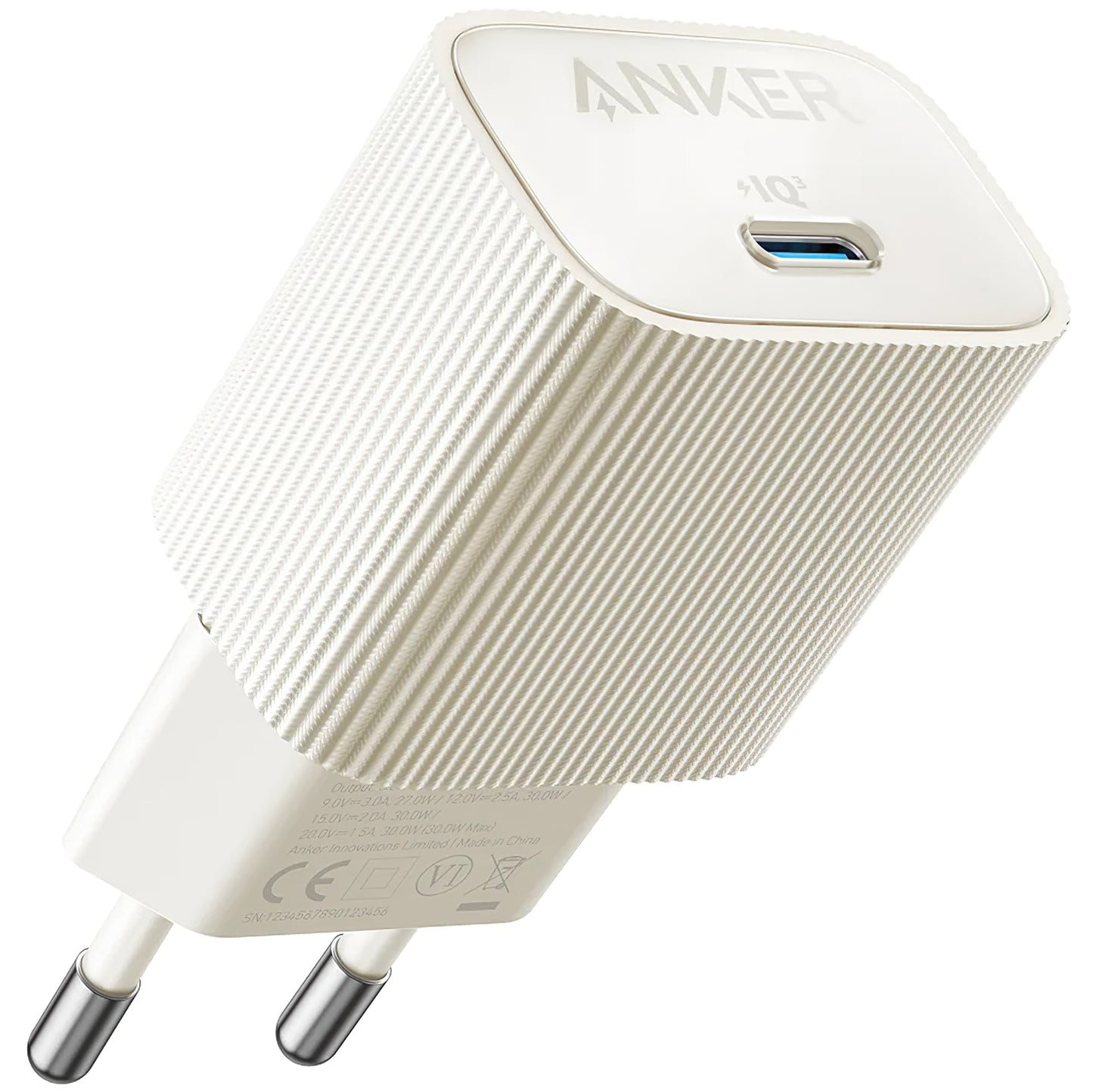 Cargador de red Anker 511 Nano 4, 30W, 3A, 1 x USB-C, Blanco A2337G21 