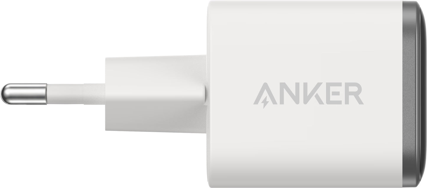 Cargador de Red Anker Nano Display, 45W, 3A, 1 x USB-C, Blanco A121DG21