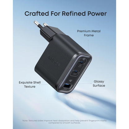 Cargador de Red Anker Nano, 70W, 3.5A, 1 x USB-A - 2 x USB-C, Negro A121AL11
