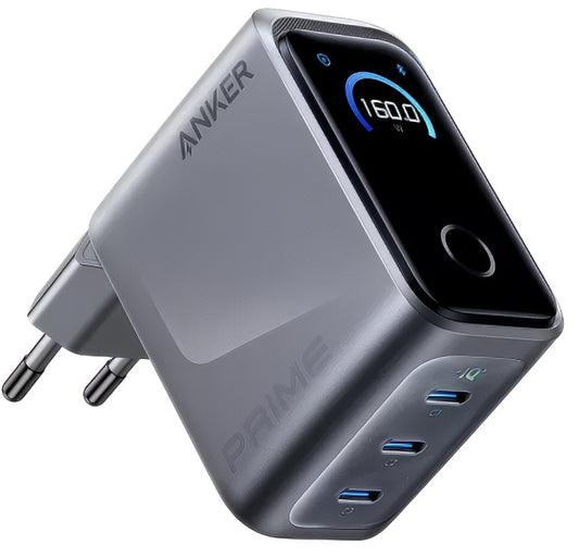 Cargador de Red Anker Prime, 160W, 5.36A, 3 x USB-C, Gris A2687341