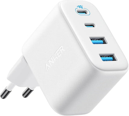 Cargador de Red Anker Zolo, 50W, 3A, 2 x USB-A - 2 x USB-C, Blanco