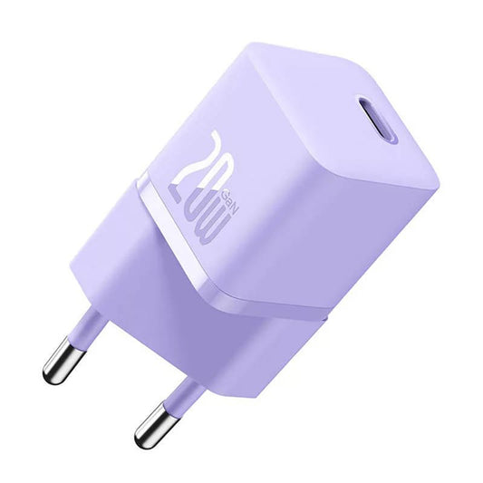 Cargador de Red Baseus, 20W, 3A, 1 x USB-C, Morado CCGN050105