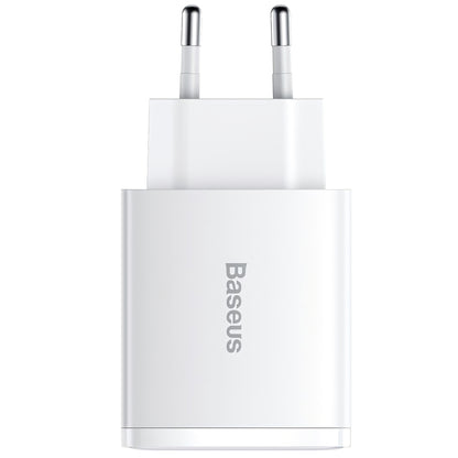 Cargador de red Baseus Compact, 30 W, 1 x USB-C - 2 x USB-A, Blanco CCXJ-E02 