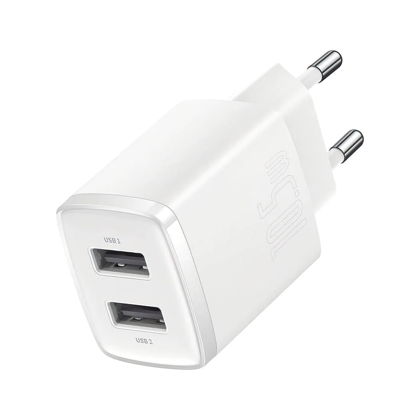 Cargador de Red Baseus Compact, 10.5W, 2.1A, 2 x USB-A, Blanco CCXJ010202