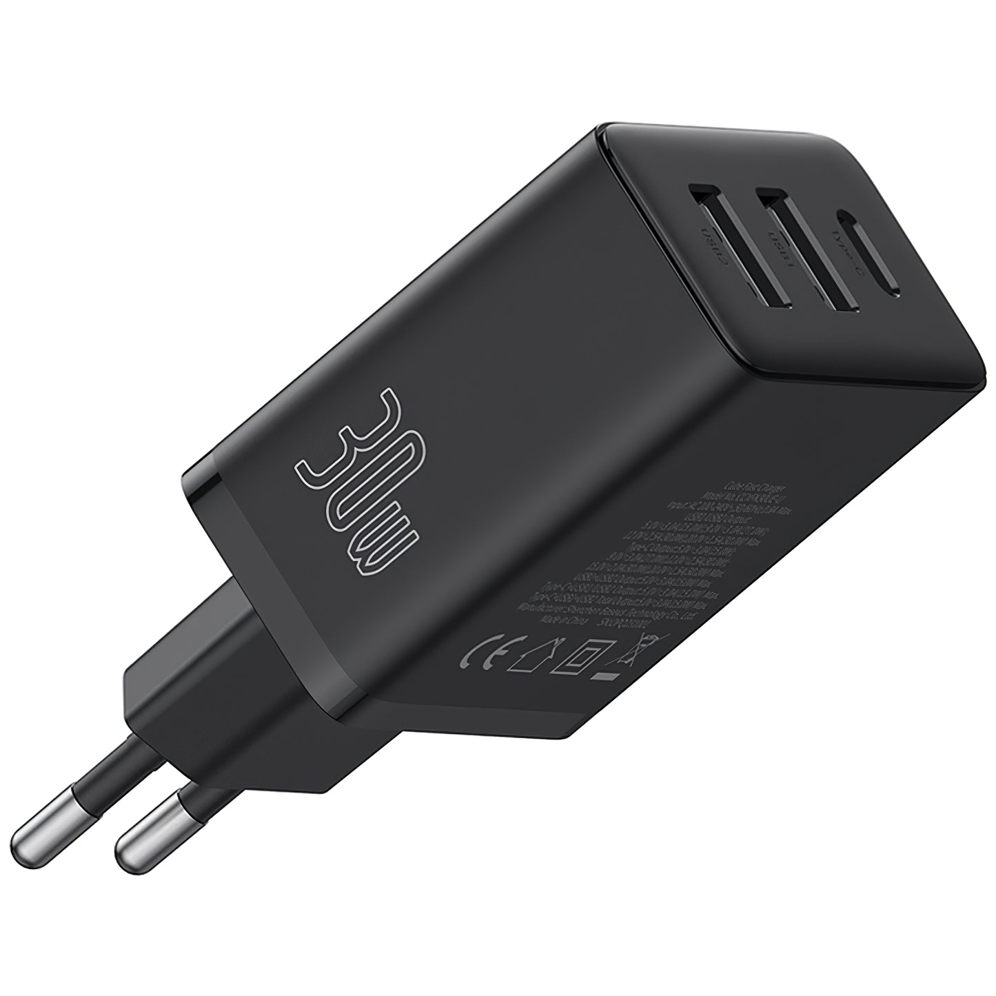 Cargador de red Baseus Cube, 30 W, 3 A, 1 x USB-C - 2 x USB-A, negro P10111402113113-00 