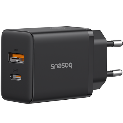 Cargador de red Baseus Cube, 20 W, 3 A, 1 x USB-A - 1 x USB-C, negro P10111403113113-00 