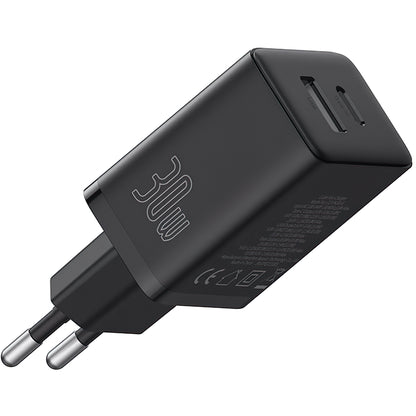 Cargador de red Baseus Cube, 30 W, 2,4 A, 1 x USB-A - 1 x USB-C, negro P10111404113113-00 