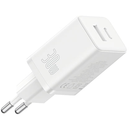 Cargador de red Baseus Cube, 30 W, 2,4 A, 1 x USB-A - 1 x USB-C, blanco P10111404213-00 