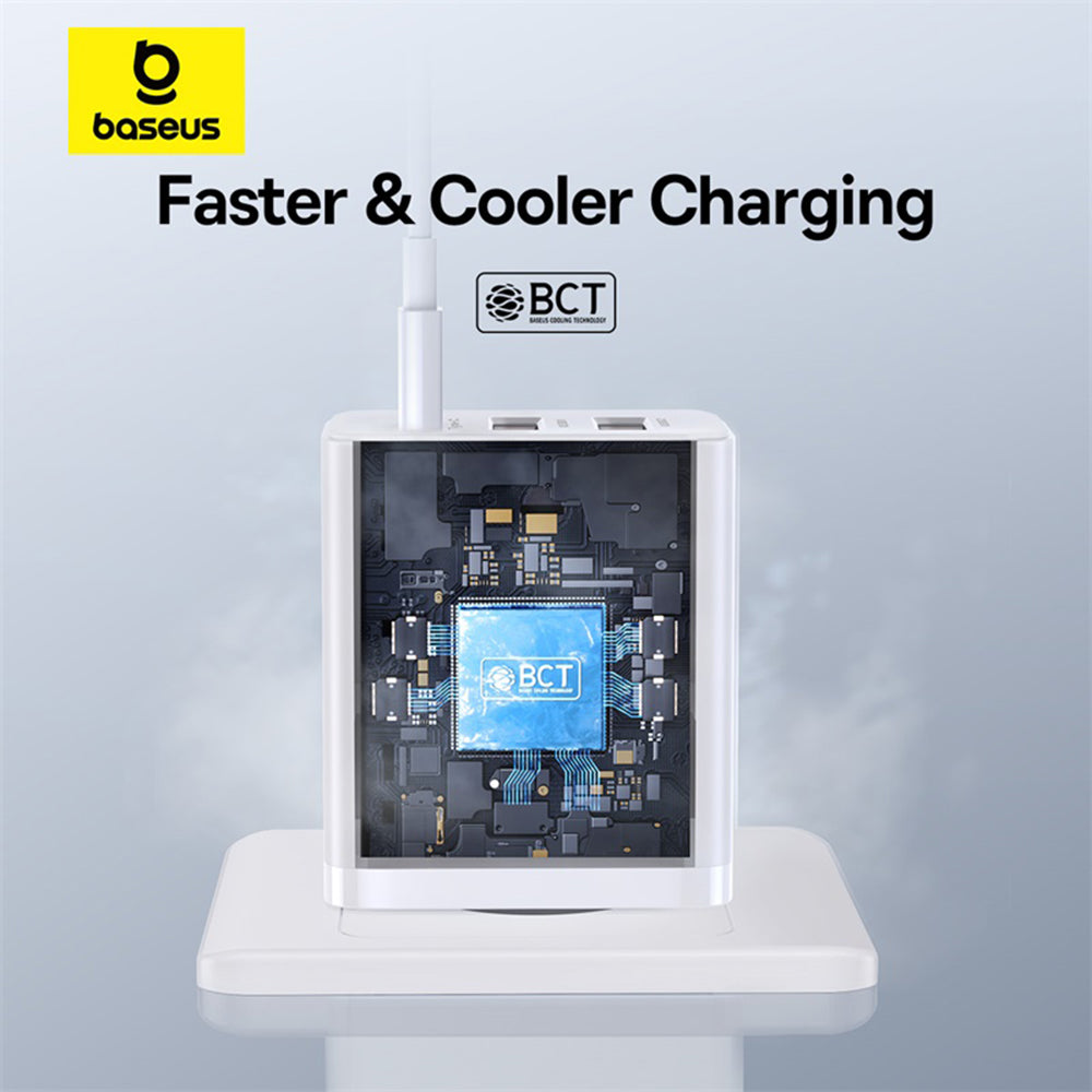 Cargador de Red Baseus Cube, 30W, 3A, 2 x USB-A - 1 x USB-C, Blanco P10111402213-00