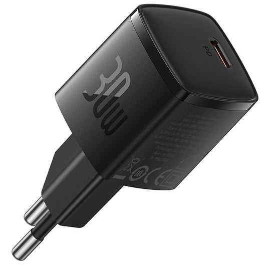 Cargador de Red Baseus Cube Pro, 30W, 3A, 1 x USB-C, Negro CCXF000301