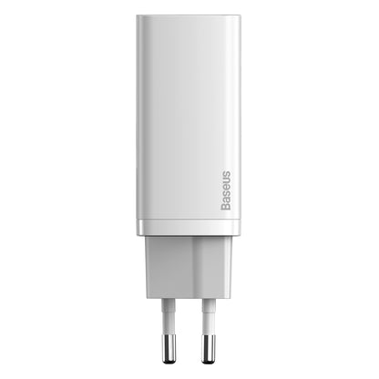 Cargador de red Baseus GaN2 Lite, 65W, 3A, 1 x USB-A - 1 x USB-C, Blanco CCGAN2L-B02 