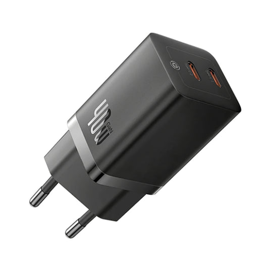 Cargador de Red Baseus GaN5 Pro, 40W, 3A, 2 x USB-C, Negro CCGP180101