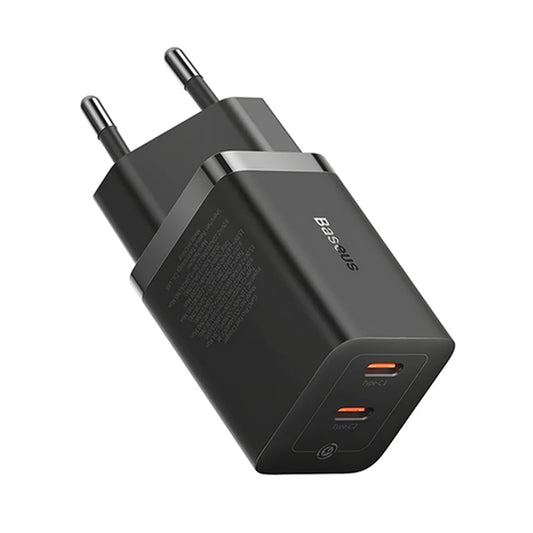 Cargador de Red Baseus GaN5 Pro, 40W, 3A, 2 x USB-C, Negro CCGP180101