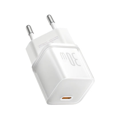 Cargador de Red Baseus GaN5S, 30W, 3A, 1 x USB-C, Blanco P10162504213-00