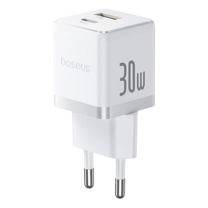 Cargador de Red Baseus Palm, 30W, 3A, 1 x USB-A - 1 x USB-C, Blanco P1011160A213-00