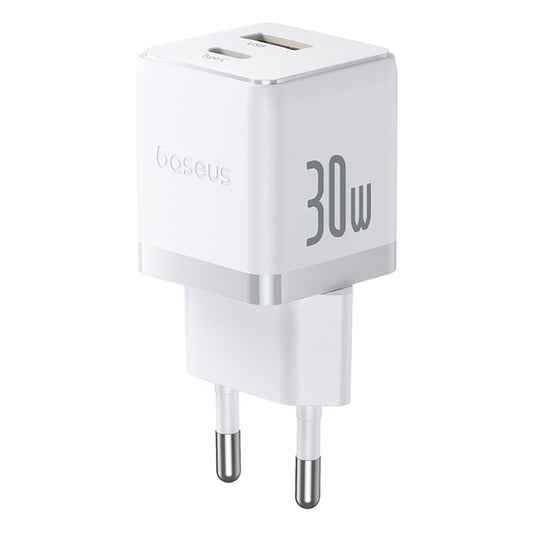 Cargador de Red Baseus Palm, 30W, 3A, 1 x USB-A - 1 x USB-C, Blanco P1011160A213-00