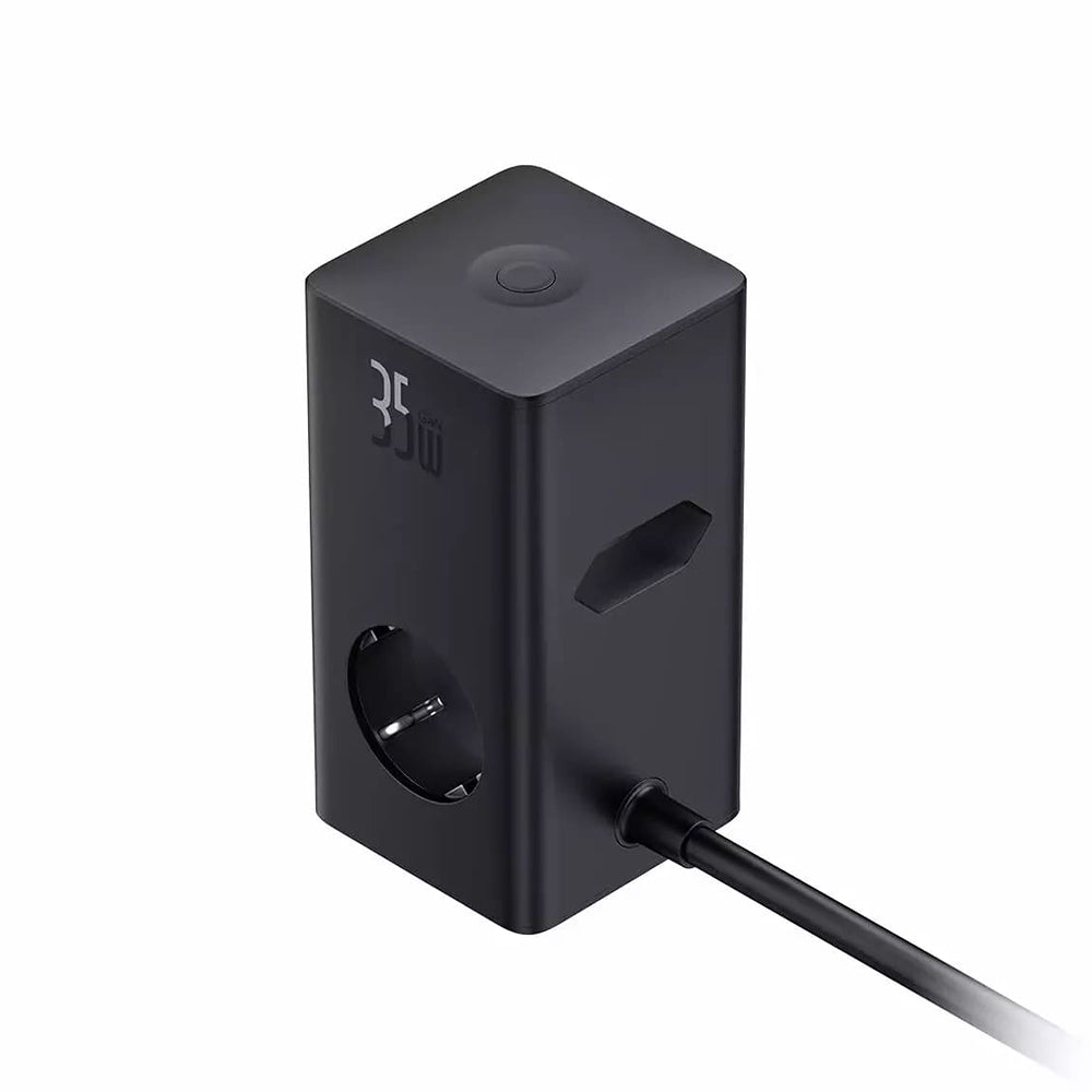 Cargador de Red Baseus PowerCombo, 35W, 5A, 2 x USB-A - 2 x USB-C - 3 x Schuko, Negro, Reacondicionado E00023606113-00