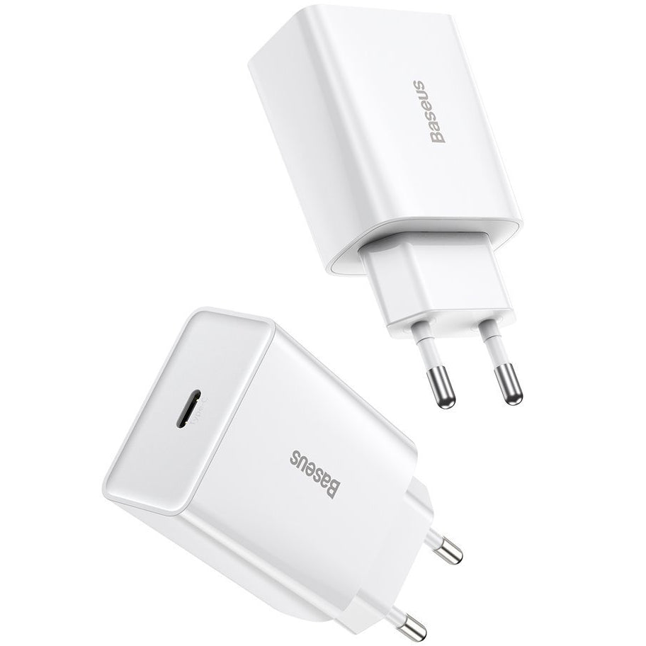 Cargador de Red Baseus Speed Mini, 20W, 3A, 1 x USB-C, Blanco CCFS-SN02
