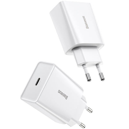 Cargador de Red Baseus Speed Mini, 20W, 3A, 1 x USB-C, Blanco CCFS-SN02