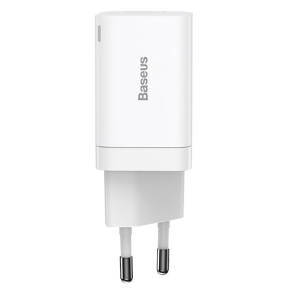 Cargador de red Baseus Super Si Pro, 30W, 3A, 1 x USB-A - 1 x USB-C, Blanco CCSUPP-E02