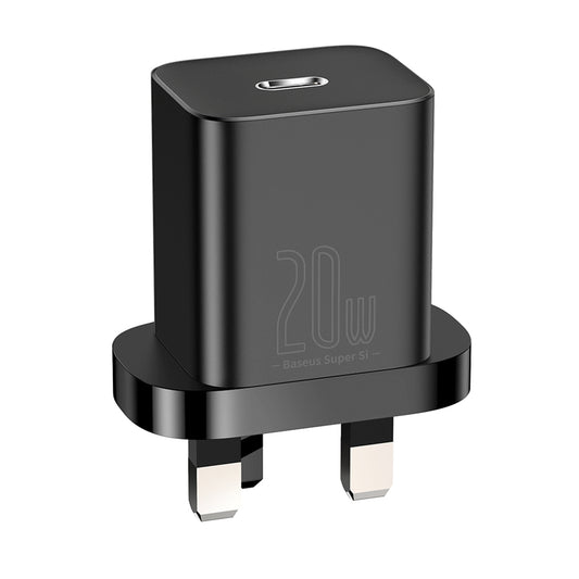 Cargador de Red Baseus Super Si UK, 20W, 3A, 1 x USB-C, Negro CCSUP-K01